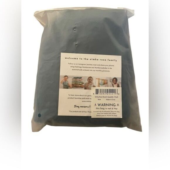 NEW SIMKA ROSE muslin swaddle teal - Picture 1 of 3